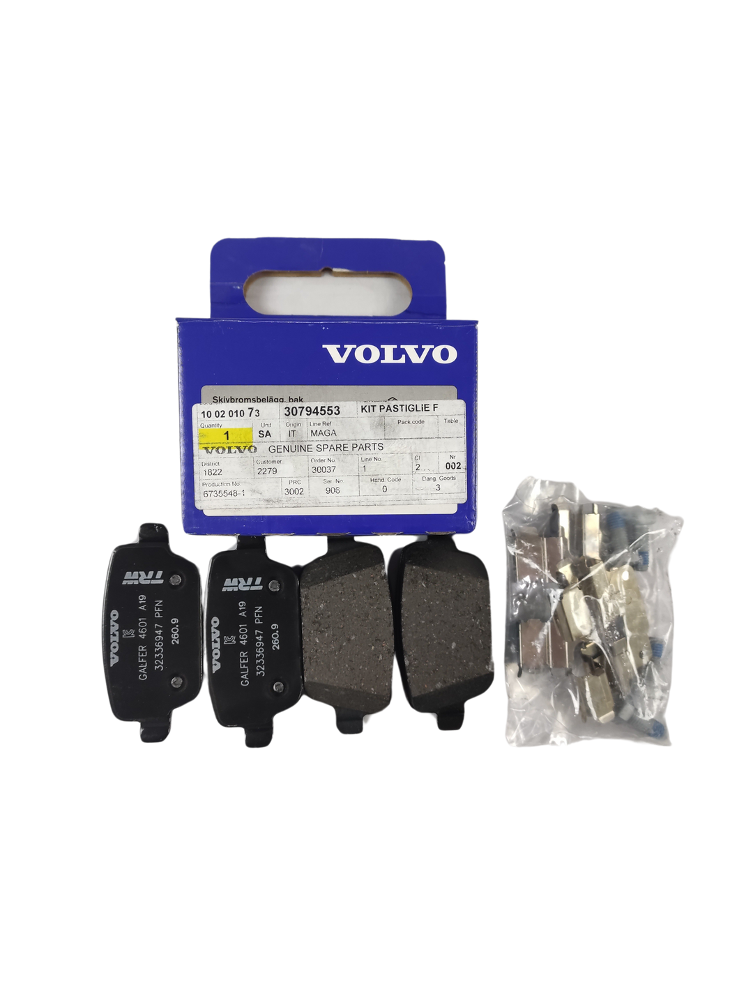 VOLVO Pastiglie freno posteriori originali OEM 30794553