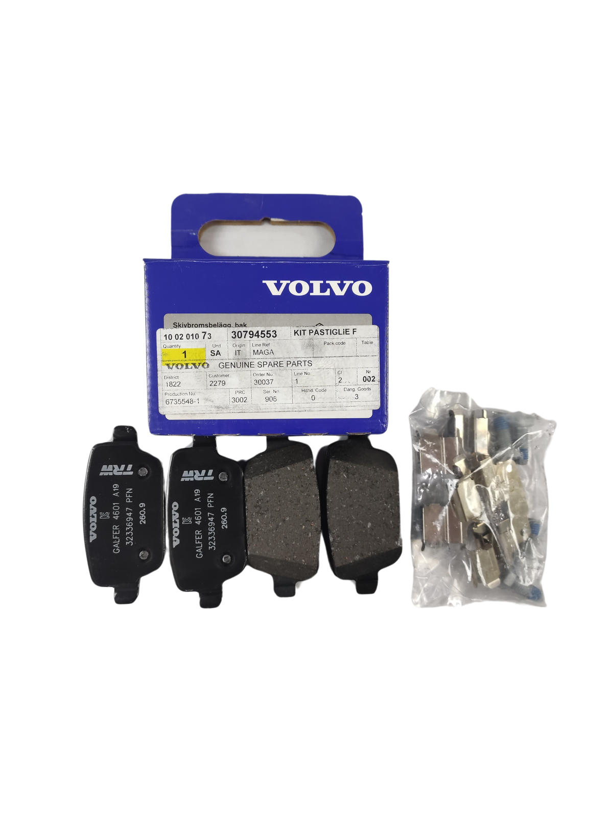 Volvo pastiglie freno posteriori originali oem 30794553