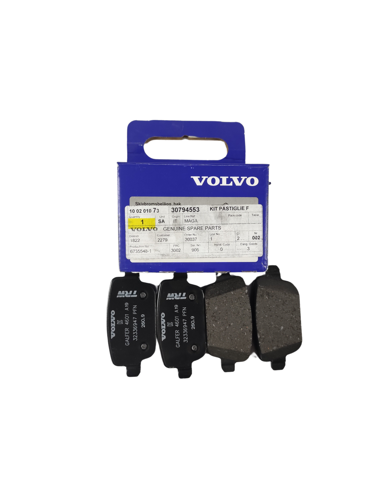 Volvo pastiglie freno posteriori originali oem 30794553