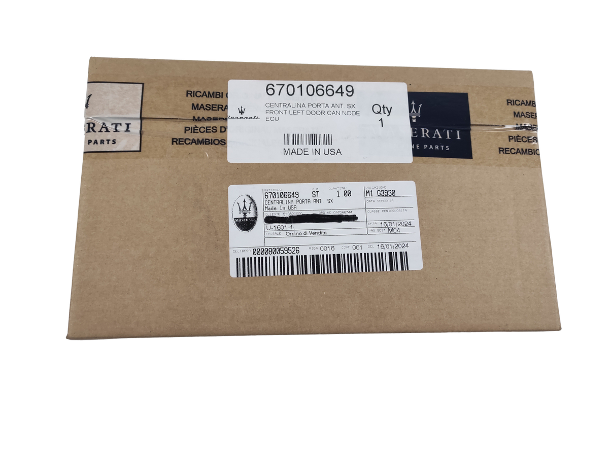 Maserati centralina porta anteriore sinistra oem 670106649