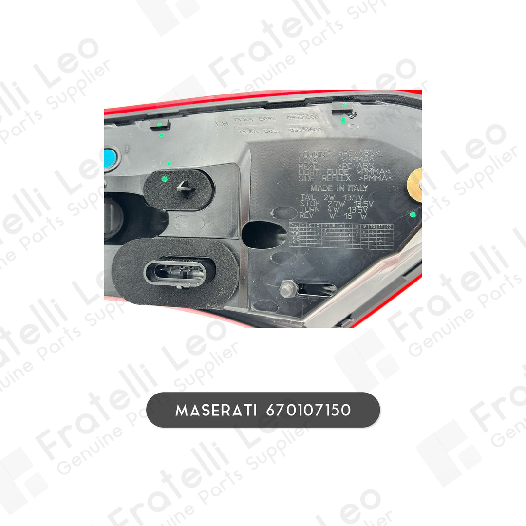 MASERATI GHIBLI Originale Fanale Posteriore  Esterno Sinistro   670107150 / 670008482