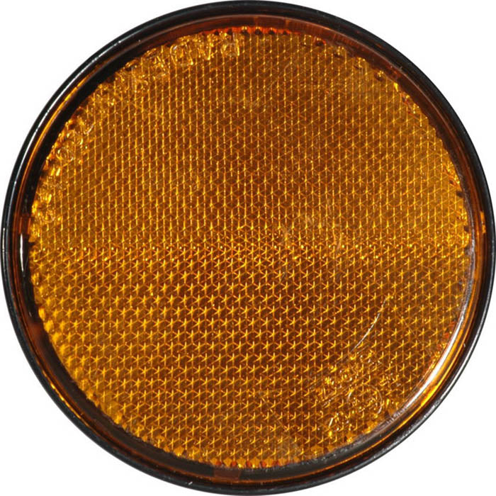 Universale catadiottro d 80 mm adesivo arancione | fratelli leo