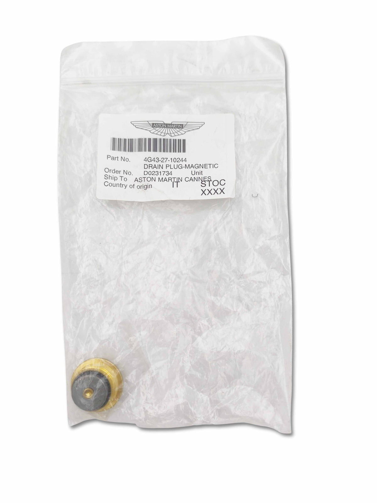 Aston martin tappo di scarico magnetico oem 4g43 27 10244