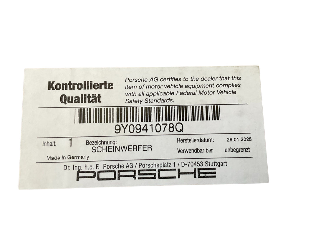 PORSCHE CAYENNE Faro Anteriore LED Destro OEM 9Y0941078Q dal 2018
