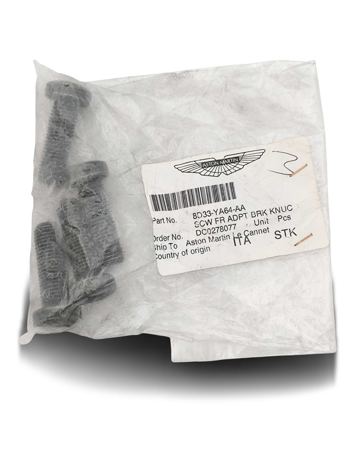 Aston martin vite adattatore freno anteriore fusello dbs oem 8d33 ya64 aa dal 2007