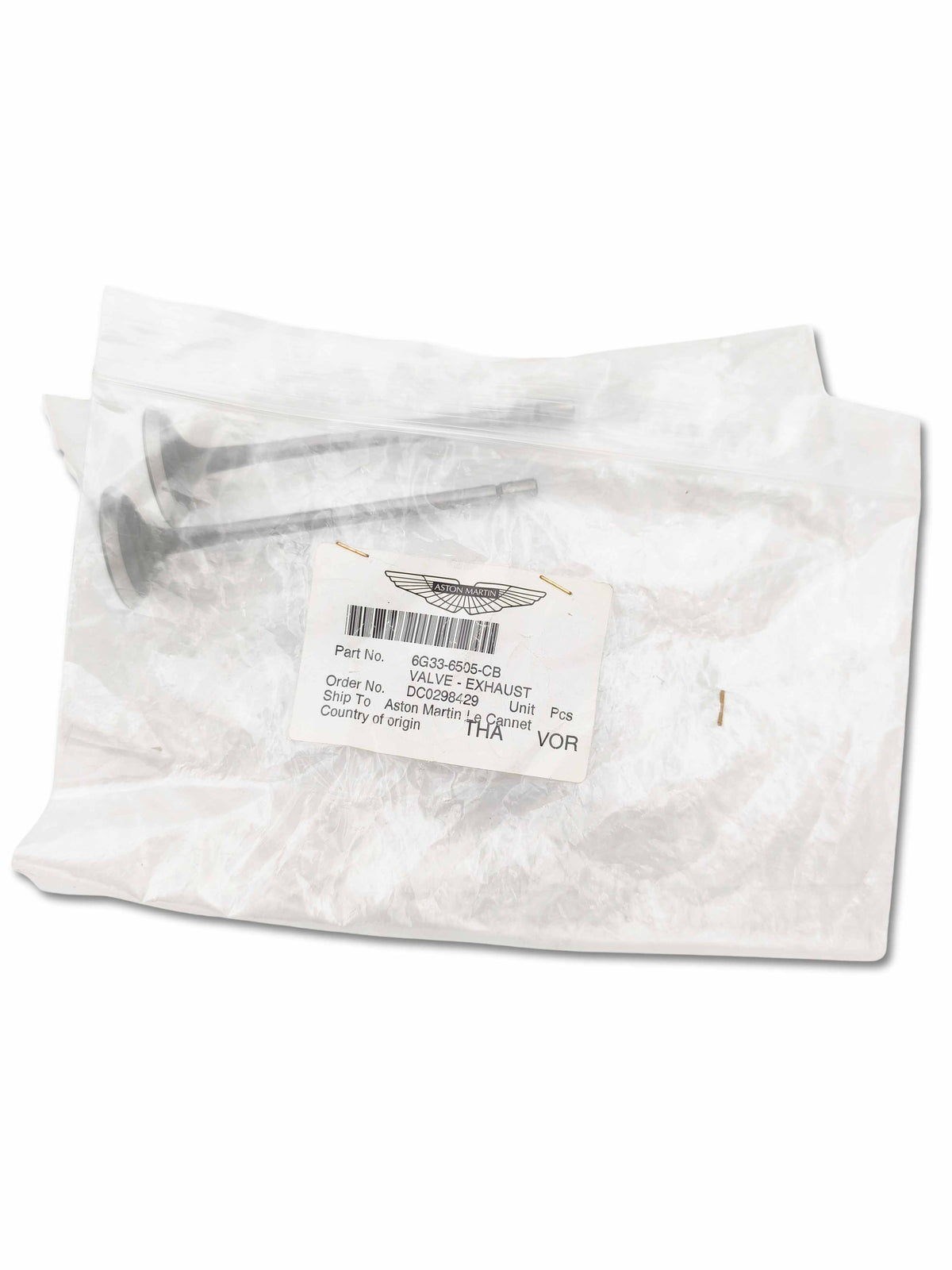 Aston martin valvola di scarico oem 6g33 6505 cb