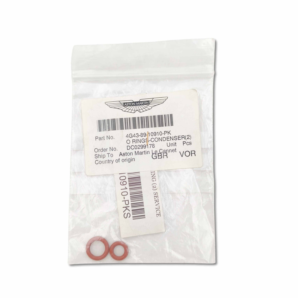 Aston martin set guarnizioni o‑ring condensatore climatizzatore oem 4g43‑89‑10910‑pk dal 2004