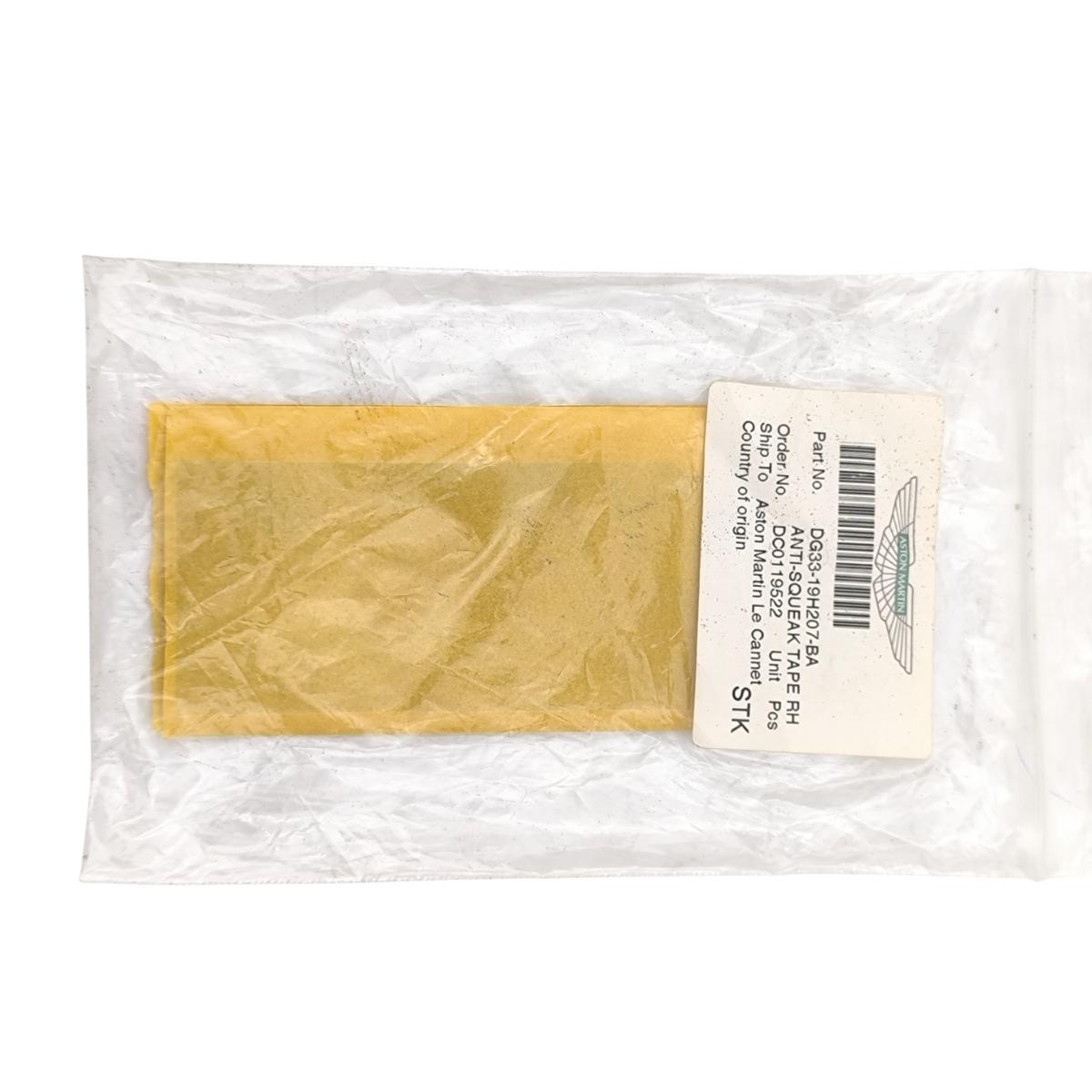 Aston martin lato destro nastro anti cigolio oem dg33 19h207 ba