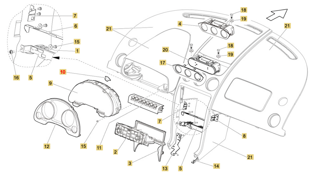 Lamborghini Gallardo Coupé Interruttore E-Gear Originale OEM 400927521
