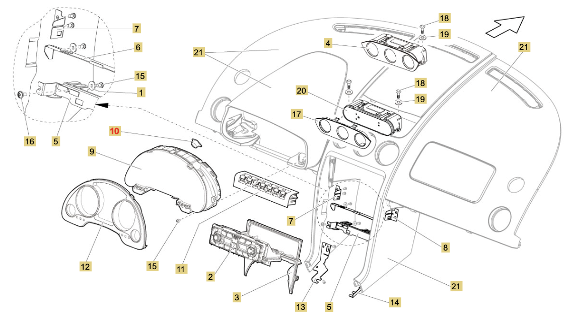 Lamborghini gallardo coupé interruttore e gear originale oem 400927521
