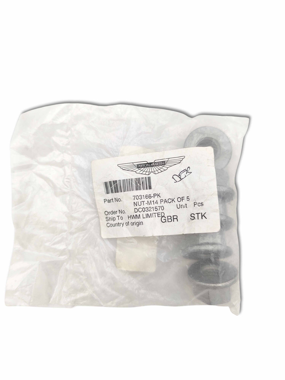 ASTON MARTIN Kit dadi ruota M14 (5 pezzi) OEM 703166-PK