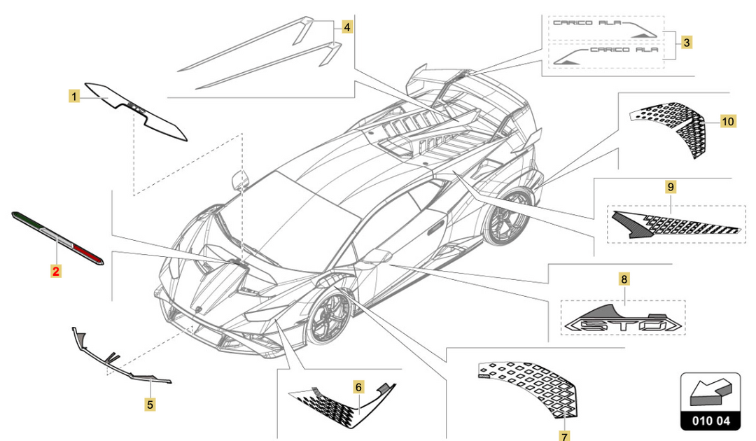 bandiera italiano per Lamborghini