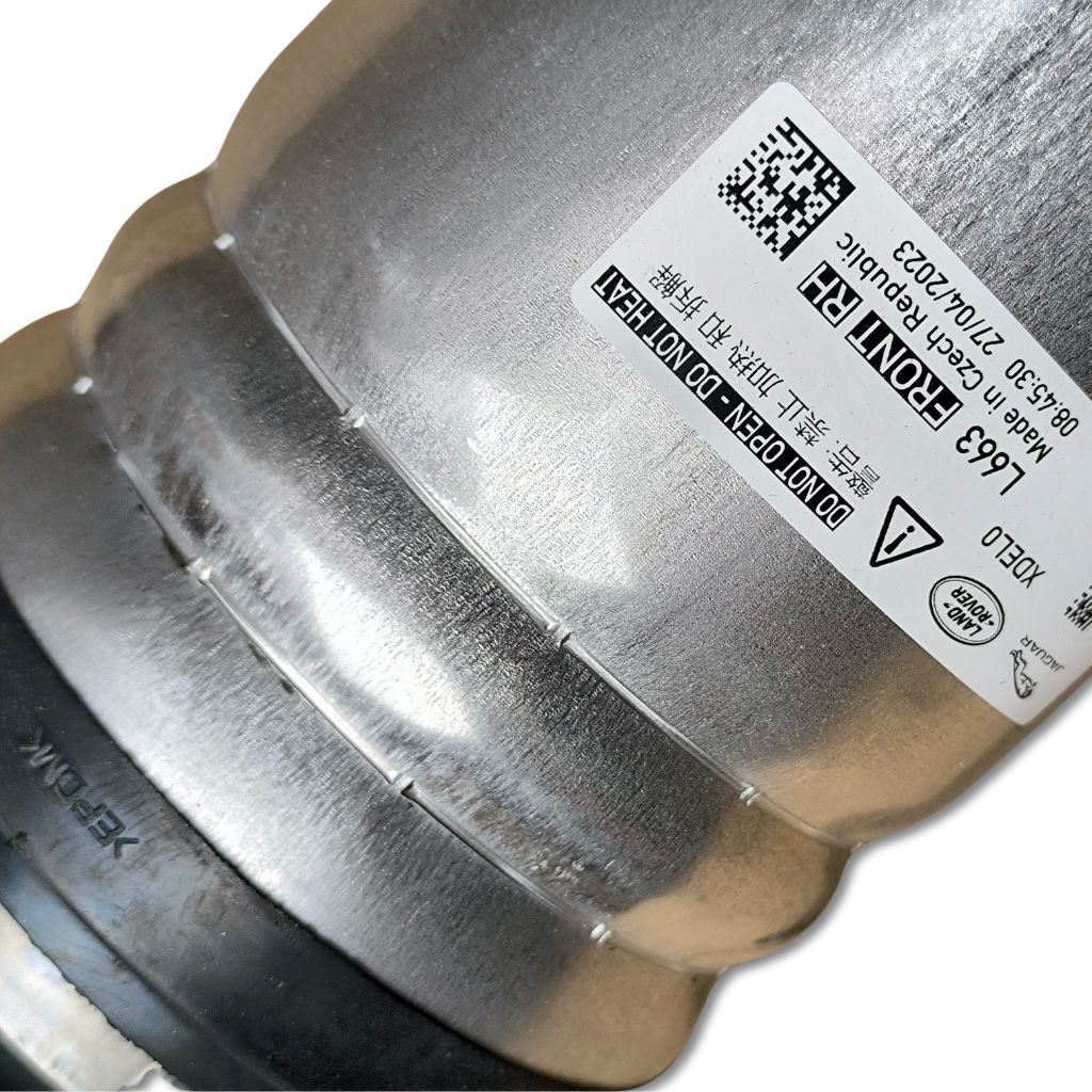 Ammortizzatore sospensione pneumatica land rover oem lr132751, componente di ricambio per veicoli land rover, visibile in dettaglio
