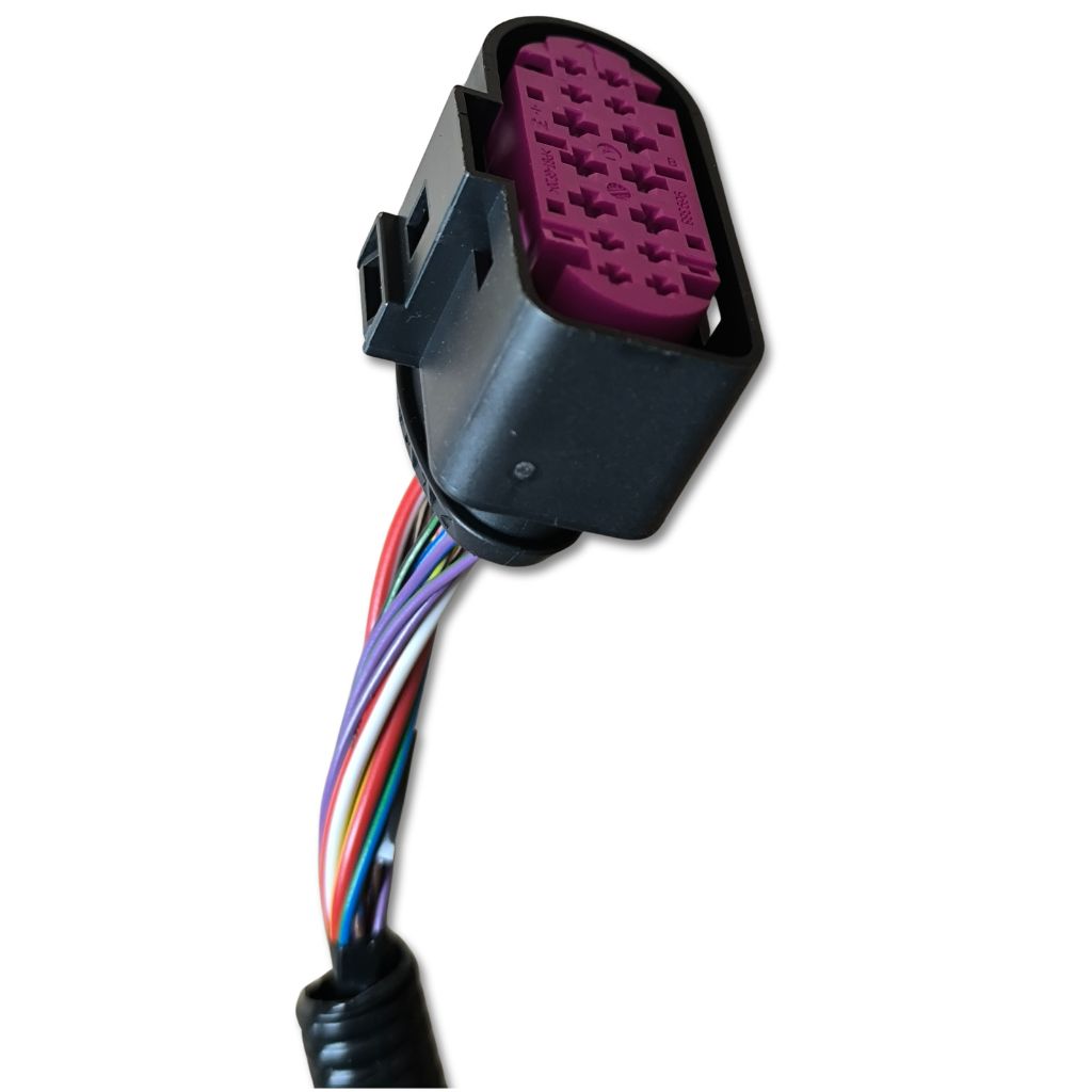 Componenti cablaggio pedana laterale land rover oem lr170964, vista frontale con cablaggi e connessioni visibili