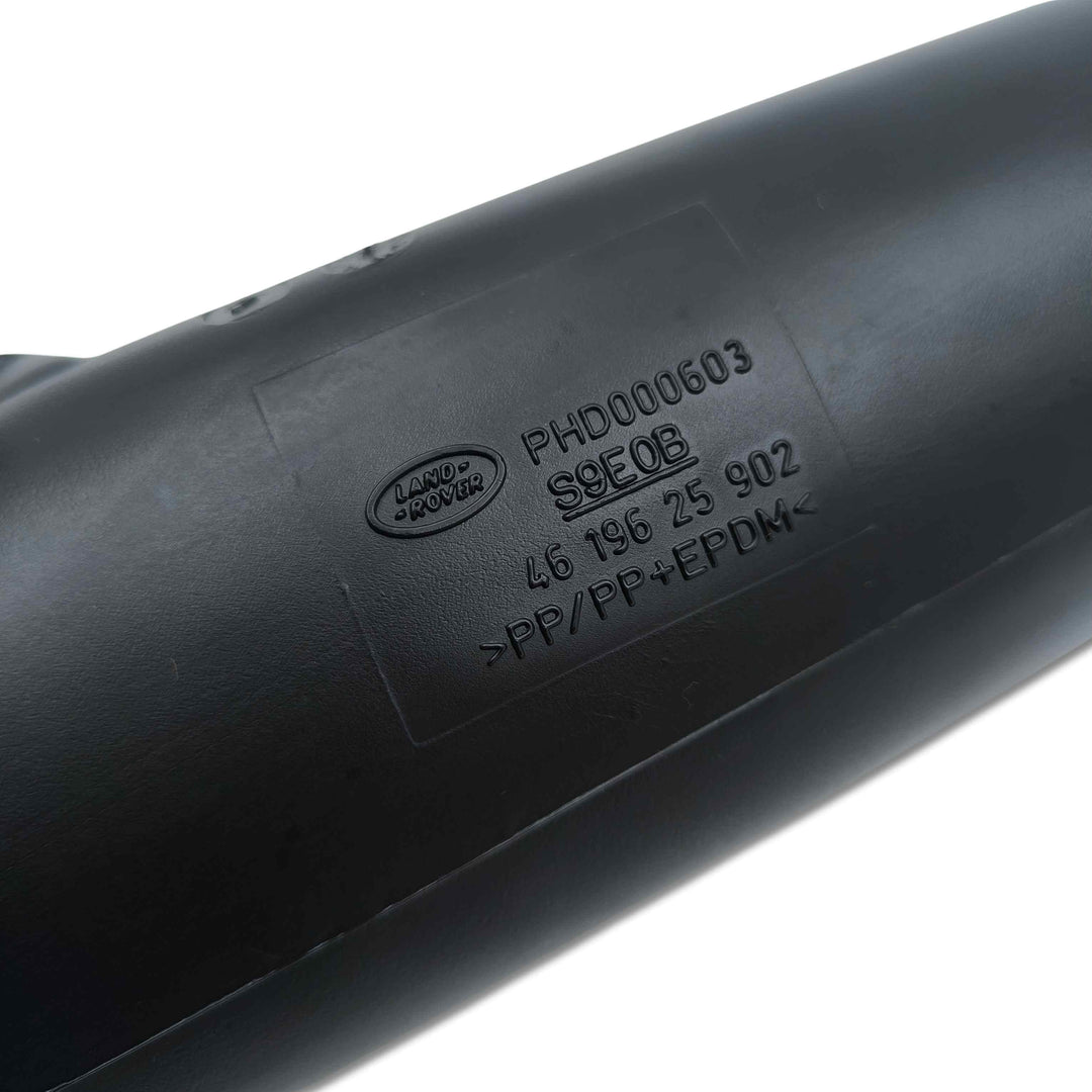 Condotto aria aspirazione Land Rover OEM PHD000603, componente per sistema di aspirazione motore, con marchio Land Rover visibile.