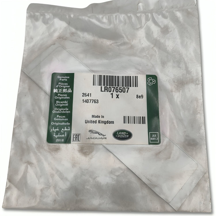 Etichetta climatizzazione OEM Land Rover LR076507, componente originale per sistemi di climatizzazione Land Rover.