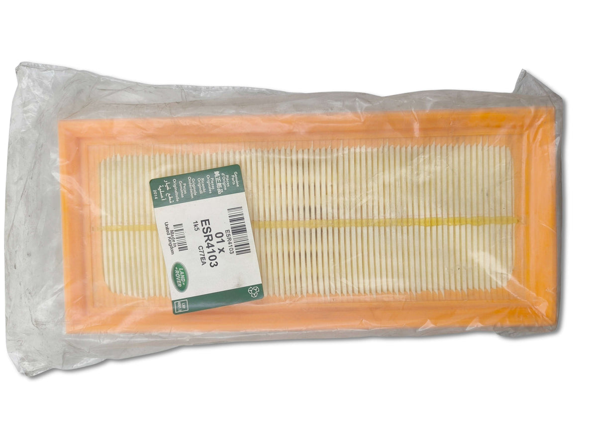 Filtro aria motore land rover oem esr4103, componente originale, etichetta visibile, per migliorare la qualità dell'aria del motore
