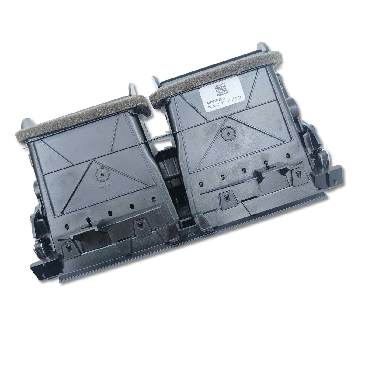 Griglia aerazione cruscotto centrale land rover evoque oem lr093917 dal 2012, componente originale in vista posteriore