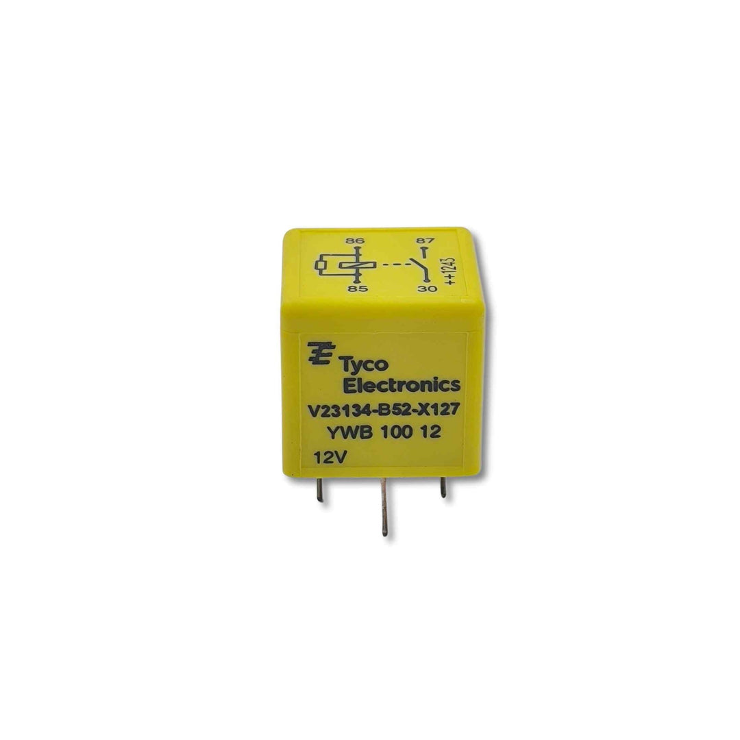 Relè multifunzione originale Land Rover giallo YWB10012L per Discovery, Freelander e Range Rover dal 1998, componente OEM.