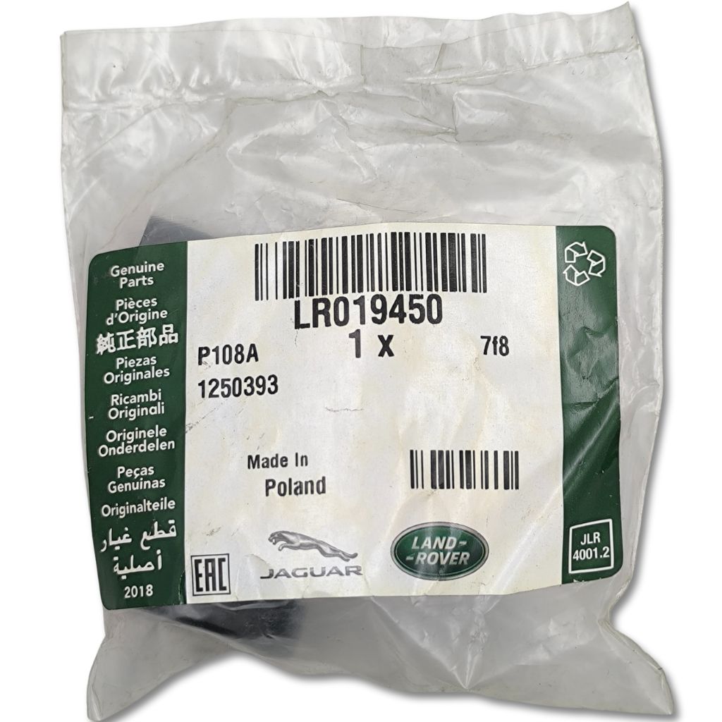 Valvola sfiato differenziale land rover oem lr019450, componente di ricambio per veicoli land rover, con etichetta visibile