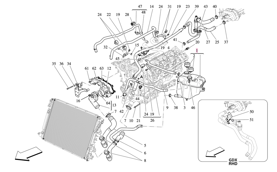Maserati Quattroporte Ghibli Levante Serbatoio Liquido Raffreddamento OEM 670031651