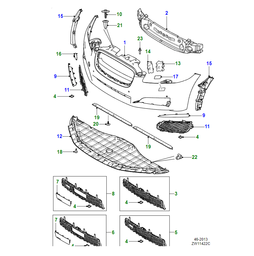 JAGUAR INSERTO IN GOMMA SPUGNA OEM C2Z16554