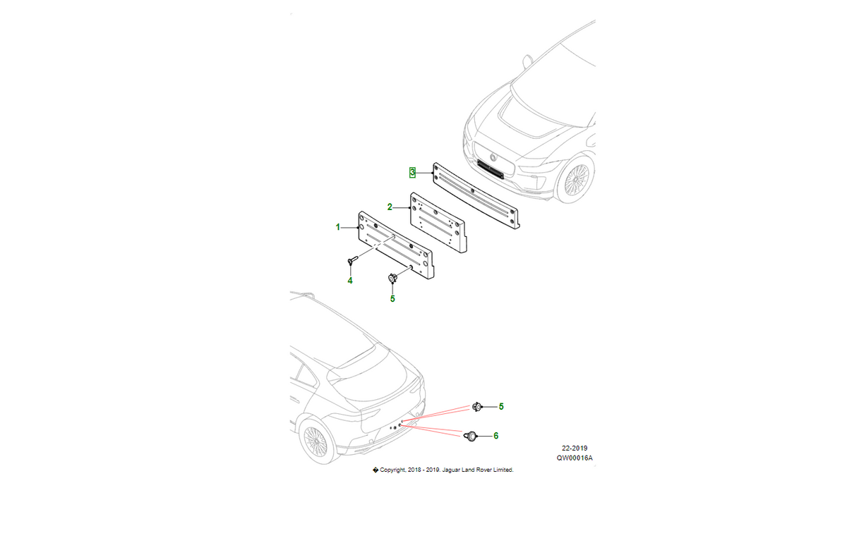 Jaguar colonna targa oem t4n23290