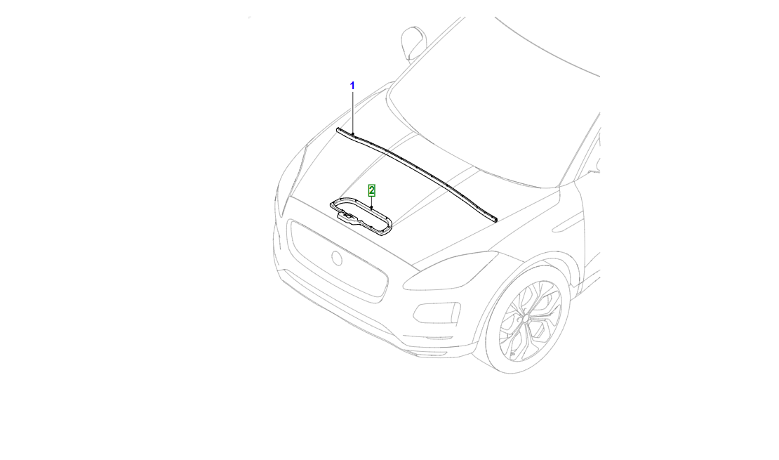 Jaguar guarnizione del cofano oem j9c15013