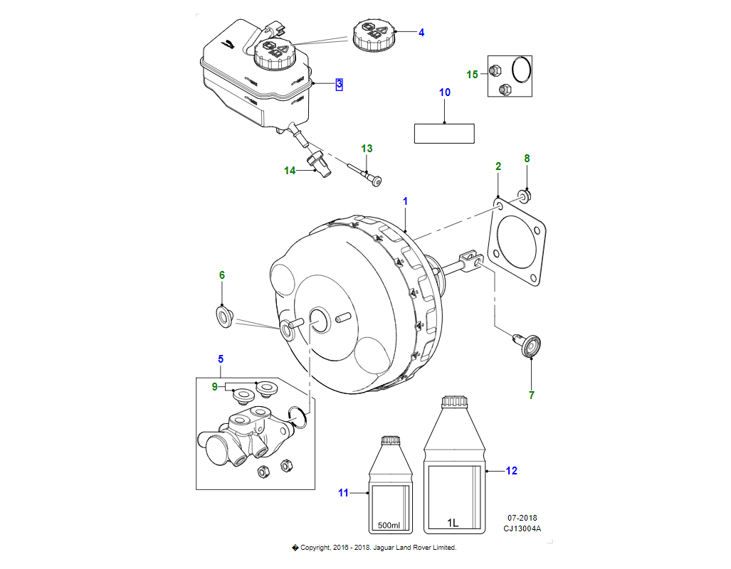 JAGUAR Vaschetta Liquido Freni OEM C2P5223 dal 2014