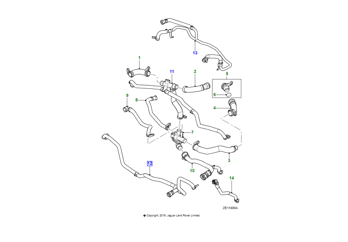 Jaguar tubo flessibile oem c2z15596