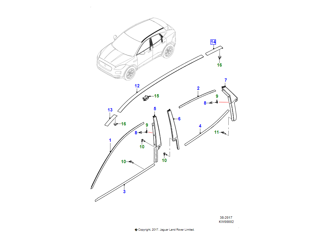 Jaguar modanatura oem j9c3706lml