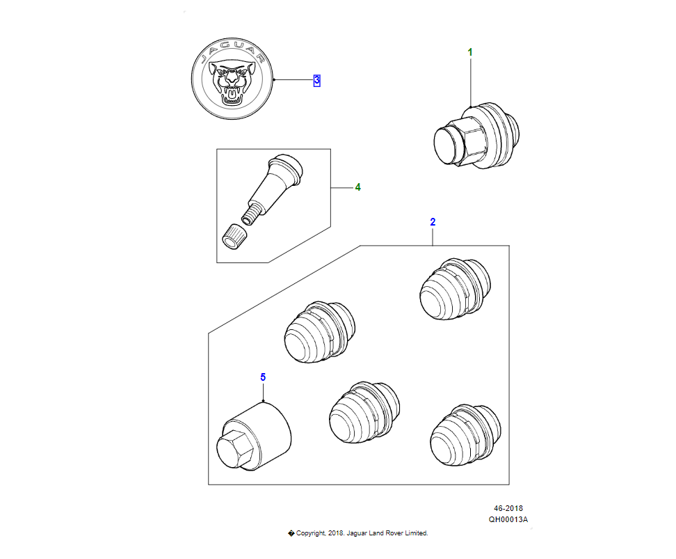 JAGUAR STEMMA RUOTA OEM j9c1276