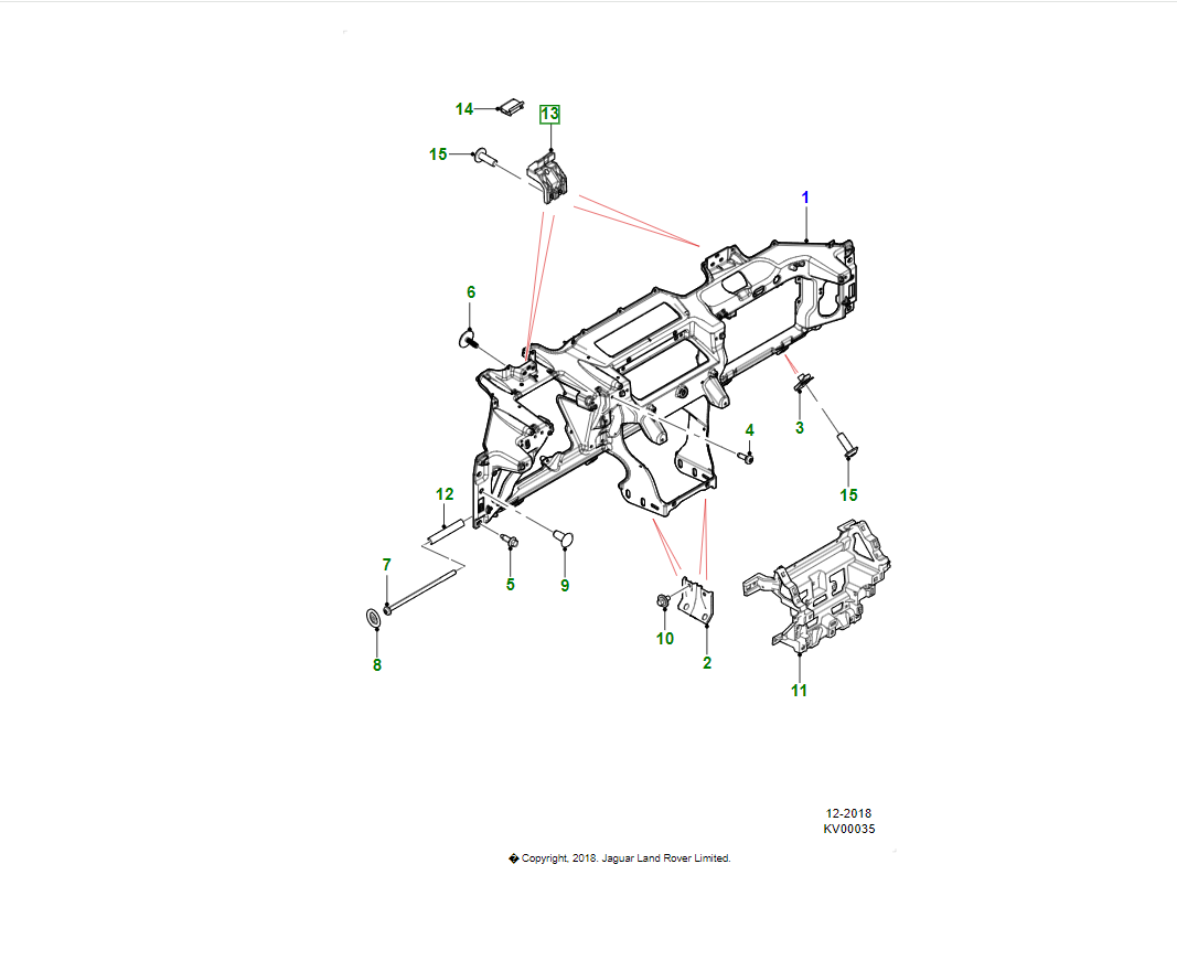 Jaguar staffa oem j9c2582