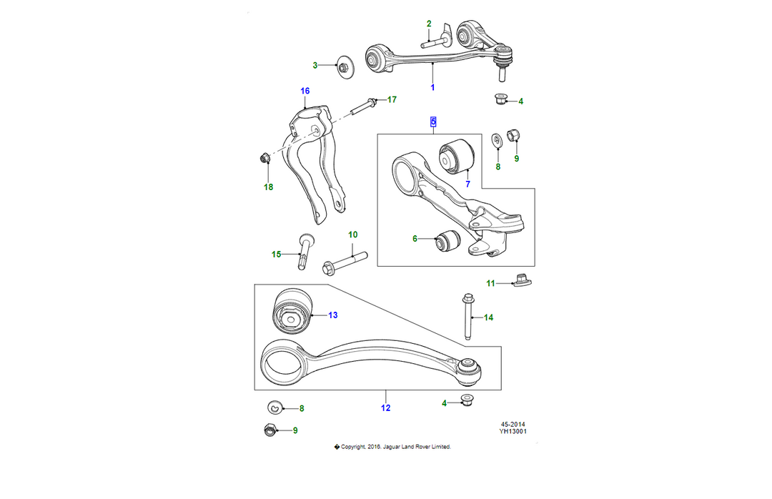 JAGUAR Braccio a forcella OEM C2D35200