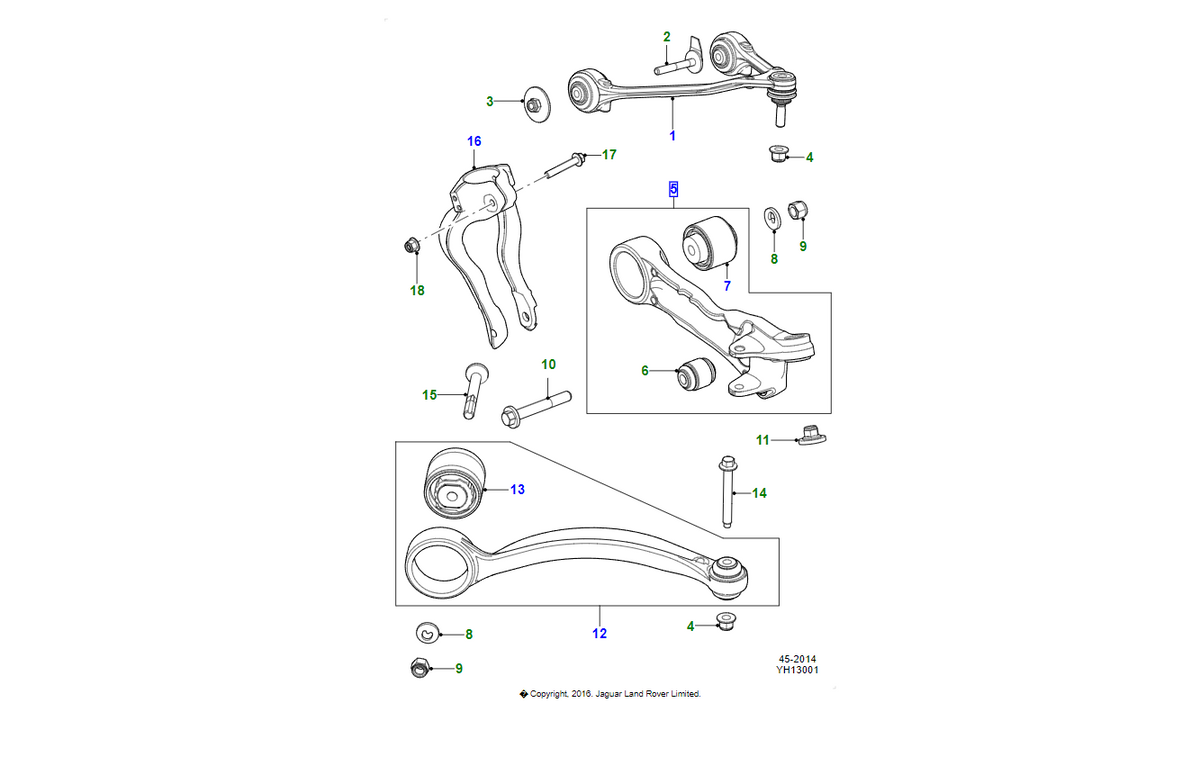 Jaguar braccio a forcella oem c2d35200