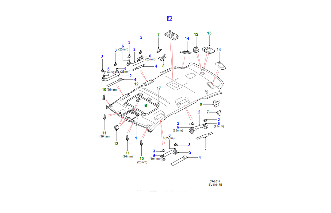 JAGUAR Lampada di cortesia OEM C2Z18357PVJ
