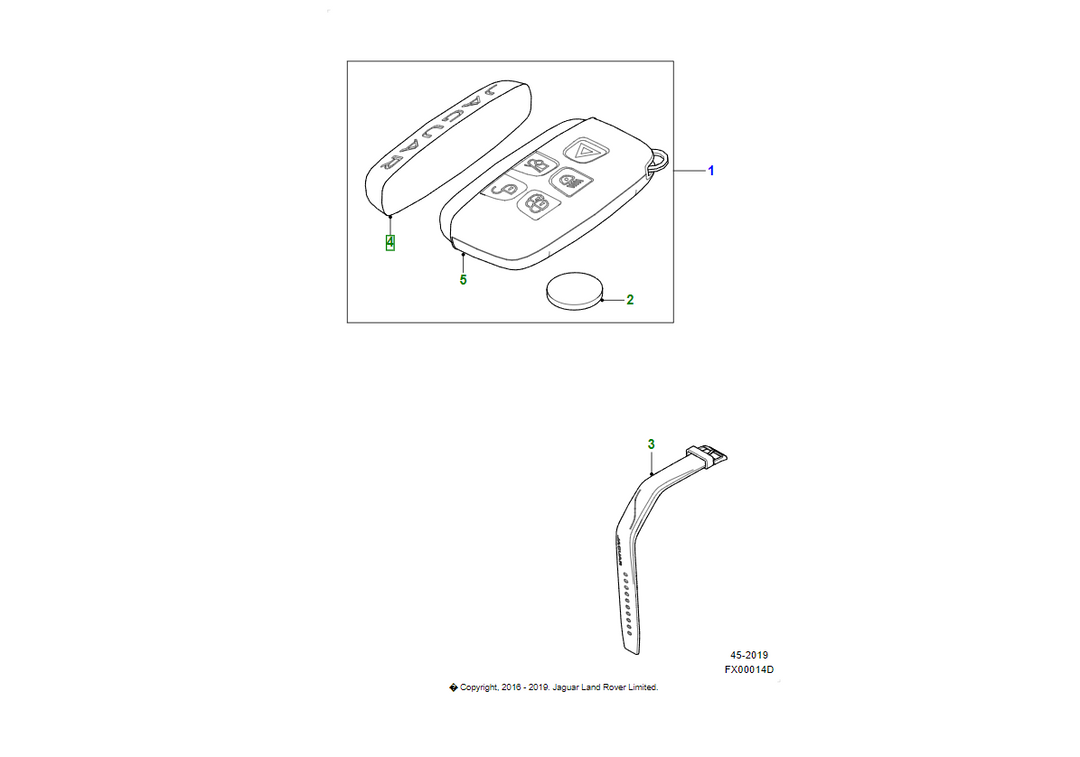 JAGUAR Coperchio Coperchio Telecomando Chiave OEM C2D33135