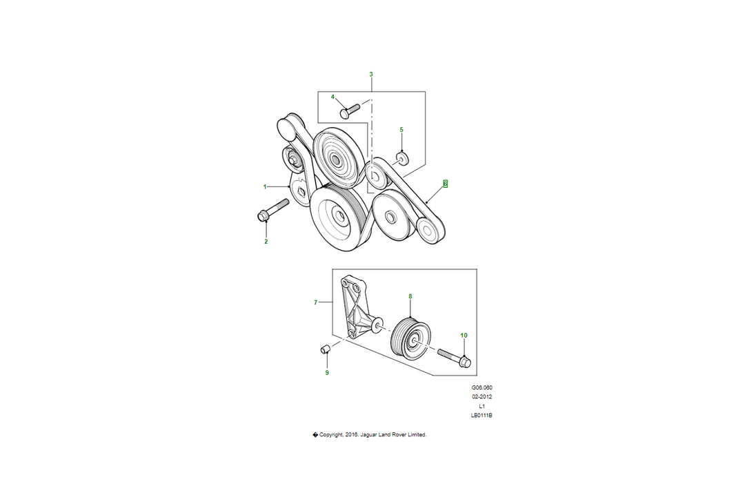 Land Rover Cinghia-alternatore polyvee OEM PQS101490