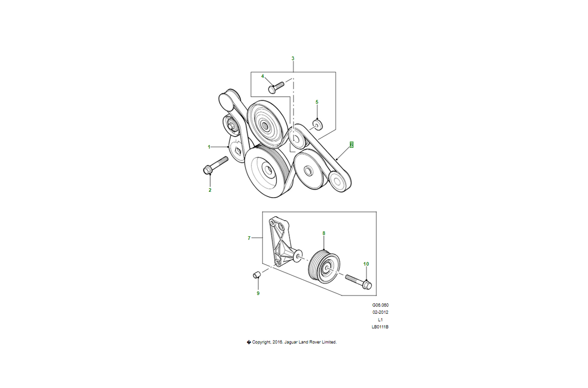 Land rover cinghia alternatore polyvee oem pqs101490