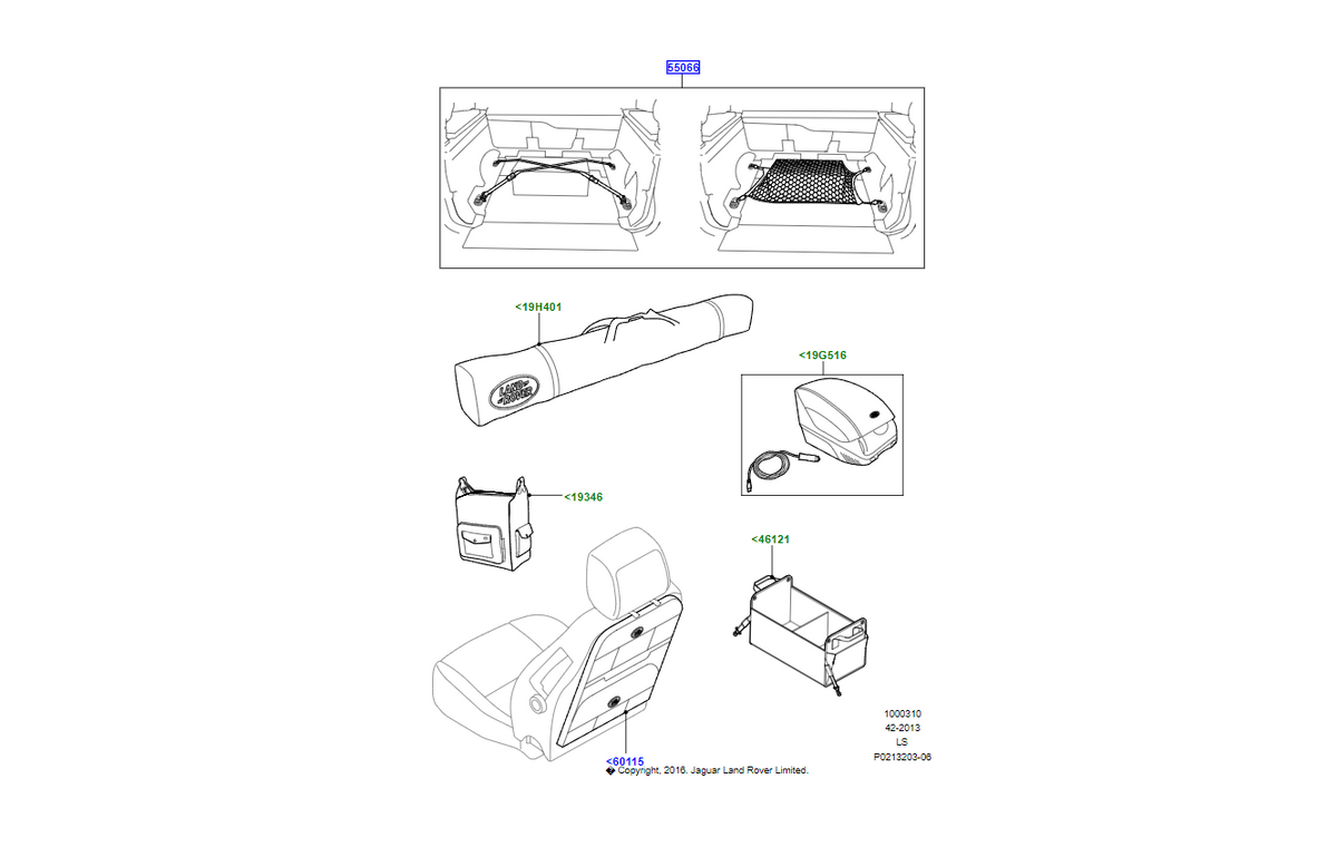 Land rover rete di fissaggio carico oem vplcs0269