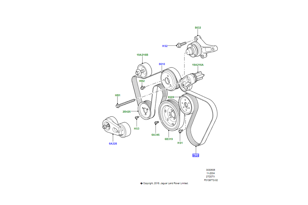 Land Rover CINGHIA TRAPEZOIDALE OEM PQS500420