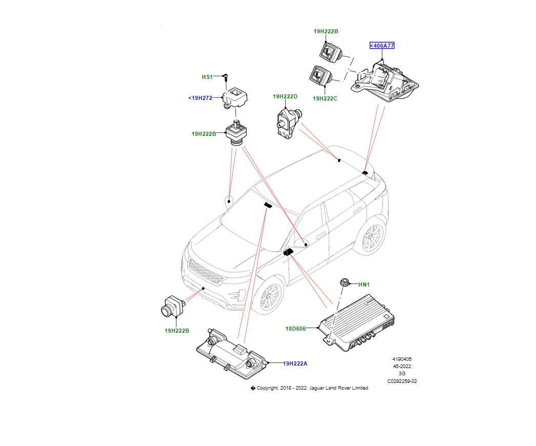 Land Rover MODANATURA - ESTERNO PORTELLONE TELECAMERE OEM LR117452
