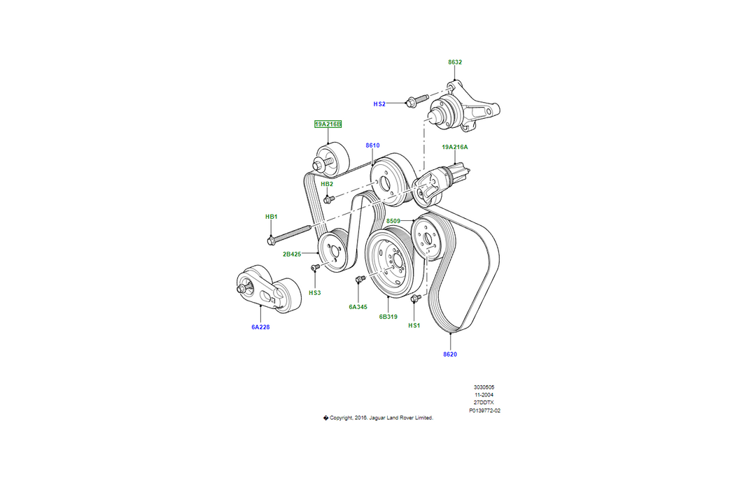 Land Rover CORREDO - RULLO TENDITORE OEM PQH500020