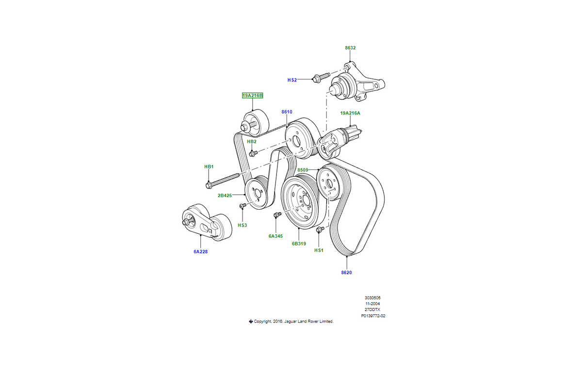 Land rover corredo   rullo tenditore oem pqh500020