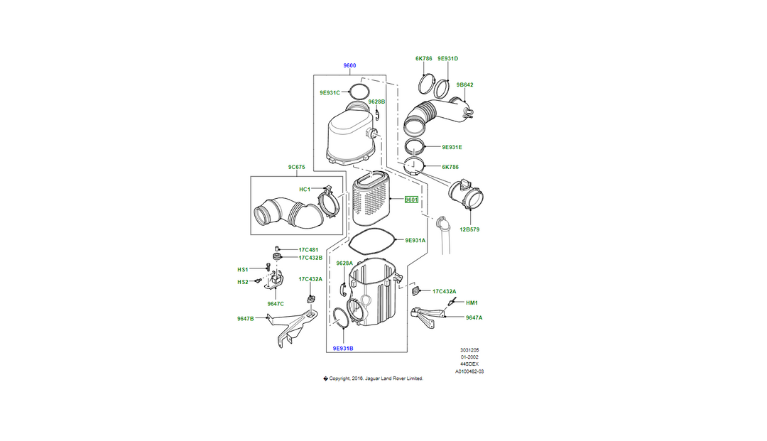 Land Rover FILTRO - ARIA OEM PHE000050
