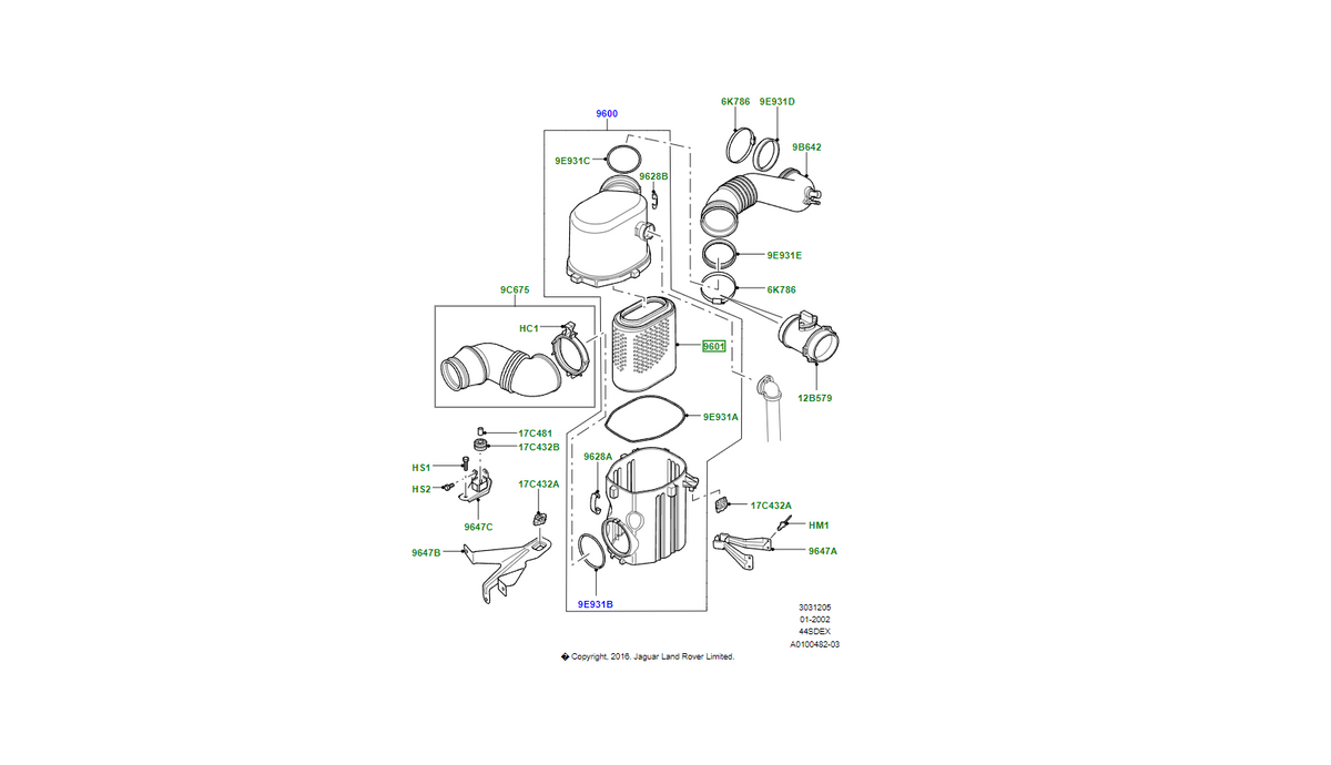 Land rover filtro   aria oem phe000050