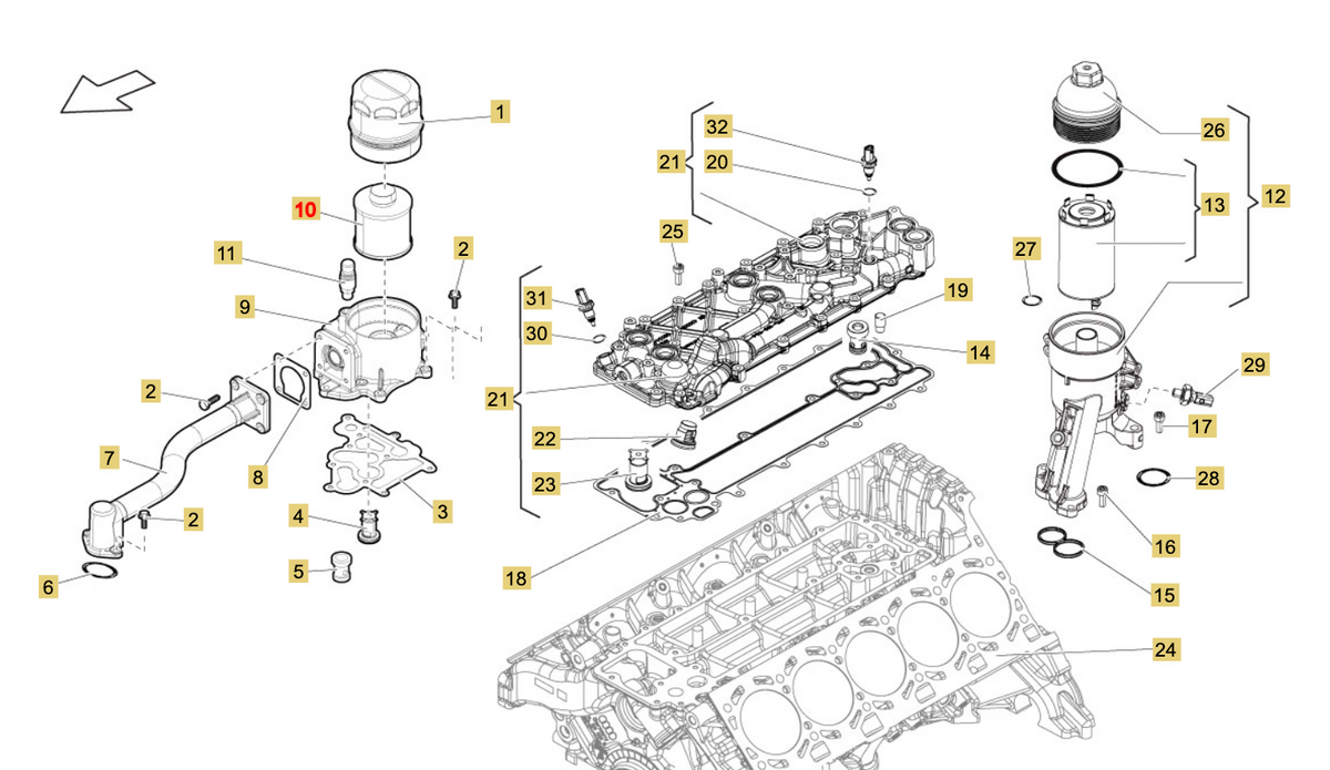 Lamborghini gallardo coupé filtro olio oem 07l115561c