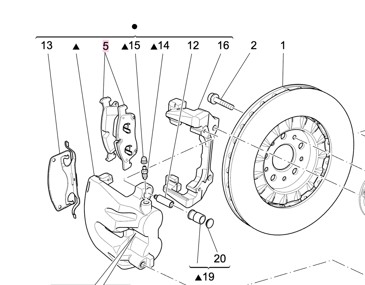 Maserati levante kit pastiglie freno anteriore m161 oem 673004427