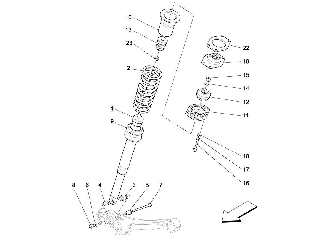 Maserati Quattroporte Ammortizzatore Anteriore Monotubo Originale OEM 306177