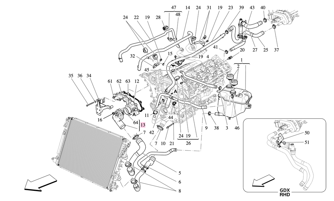 Maserati Quattroporte Ghibli Levante Termostato Meccanico 88° OEM 330424